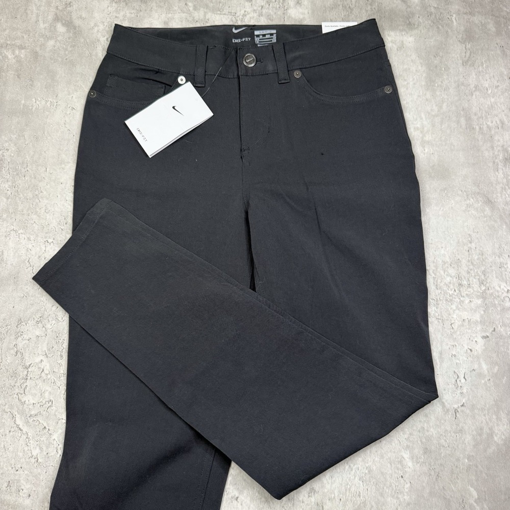 Nike Golf Pants Womens Size 2 Black Slim Fit Flex Dri-FIT BV6081-010 NWT